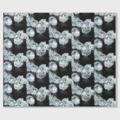 Schitterend ruitvormig zwart glazen cadeau cadeaupapier (Vlak)