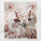 Schitterend Rust Accent Owl Wijn Etiket (Enkel label)