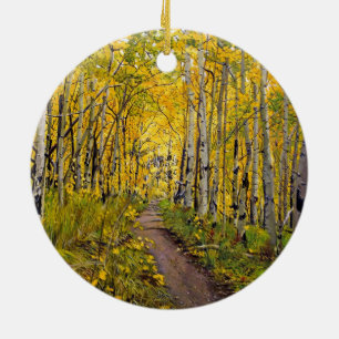 Schitterend Schilderachtig najaar spoor in Aspen T Keramisch Ornament