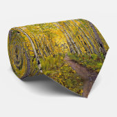 Schitterend Schilderachtig najaar spoor in Aspen T Stropdas (Opgerold)
