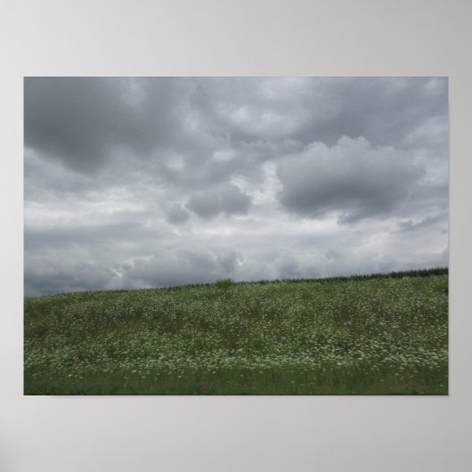 Schitterend schilderachtig uitzicht, wolken en gra poster (Voorkant)