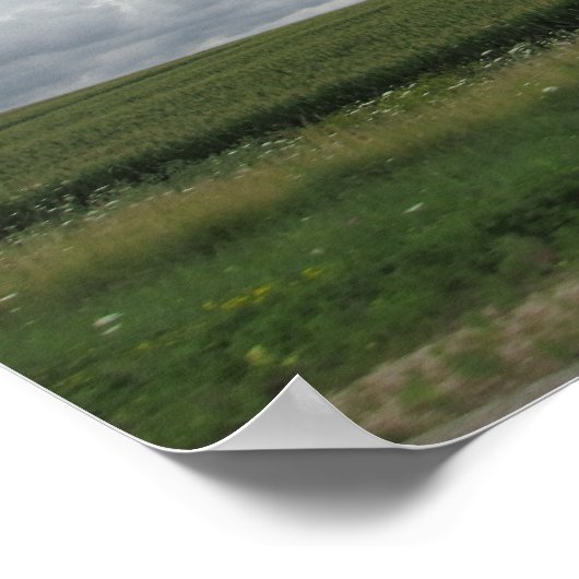 Schitterend schilderachtig uitzicht, wolken en gra poster (Hoek)