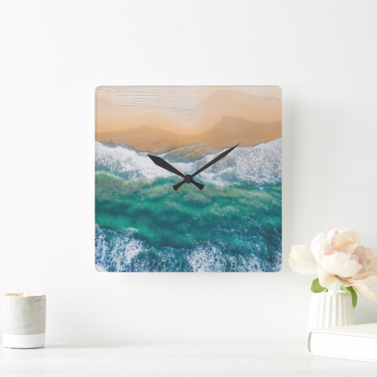  Schitterend strand kristalblauw zee Vierkante Klok (Huis)