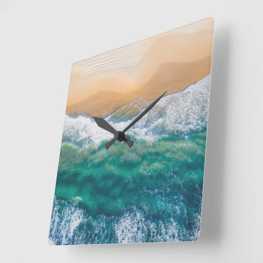  Schitterend strand kristalblauw zee Vierkante Klok (Hoek)