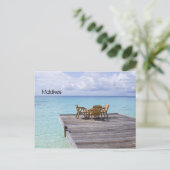 Schitterend strand op de maldiven briefkaart (Staand voorkant)