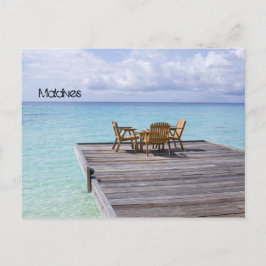 Schitterend strand op de maldiven briefkaart