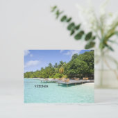 Schitterend strand op de maldiven briefkaart (Staand voorkant)