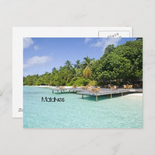 Schitterend strand op de maldiven briefkaart (Voorkant / Achterkant)