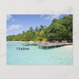 Schitterend strand op de maldiven briefkaart