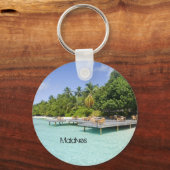 Schitterend strand op de maldiven sleutelhanger (Voorkant)