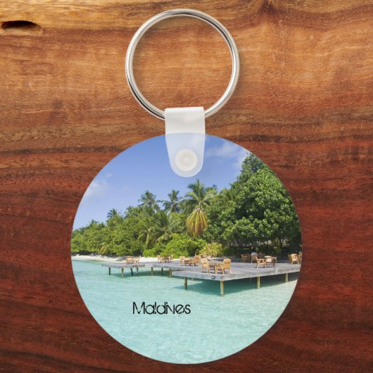 Schitterend strand op de maldiven sleutelhanger (Voorkant)