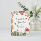Schitterend, Thankful en Gezegeld oogsten Feestdagenkaart (Staand voorkant)