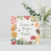 Schitterend, Thankful en Gezegeld oogsten Feestdagenkaart (Staand voorkant)