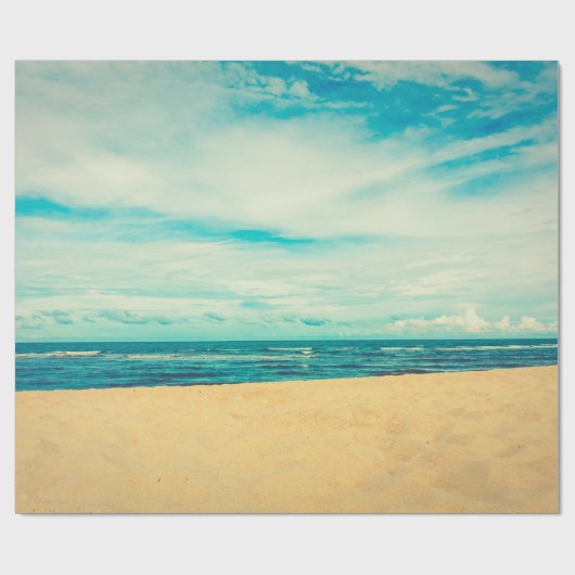 Schitterend tropisch strand en zee landschap cadeaupapier (Vlak)