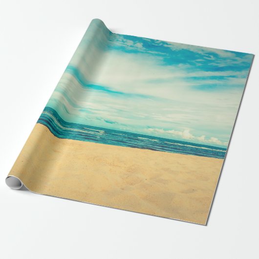 Schitterend tropisch strand en zee landschap cadeaupapier (Uitgerold)