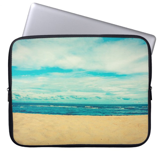 Schitterend tropisch strand en zee landschap laptop sleeve (Voorkant)