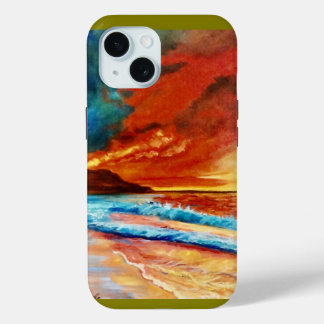 Schitterend tropisch zeegezicht iPhone 15 case