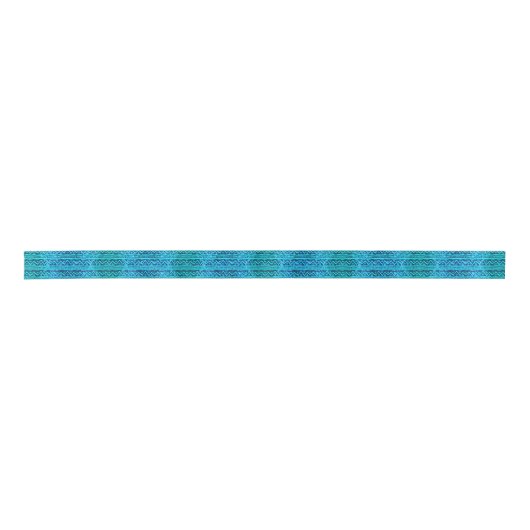 Schitterend Turquoise Glitter Tribal Print Pattern Satijnen Lint (Voorkant)