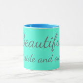 Schitterend van binnen en uit Cute Quote Turquoise Mok (Midden)