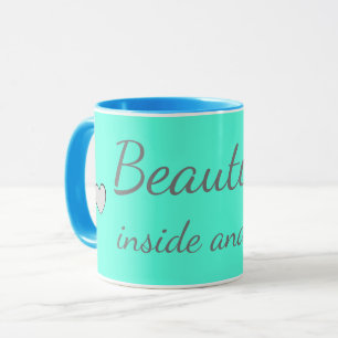 Schitterend van binnen en uit Cute Quote Turquoise Mok