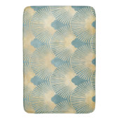 Schitterend ventilatorpatroon, blauwgroen goud, Ar Badmat (Voorkant Verticaal)