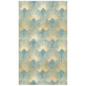 Schitterend ventilatorpatroon, blauwgroen goud, Ar Tafelkleed (Voorkant)
