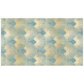 Schitterend ventilatorpatroon, blauwgroen goud, Ar Tafelkleed (Voorkant (Horizontaal))