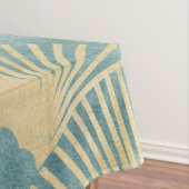 Schitterend ventilatorpatroon, blauwgroen goud, Ar Tafelkleed (Voorbeeld)