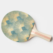 Schitterend ventilatorpatroon, blauwgroen goud, Ar Tafeltennisbatje (Zijkant)