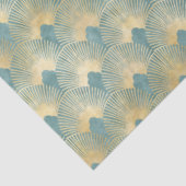 Schitterend ventilatorpatroon, blauwgroen goud, Ar Tissuepapier (Detail)