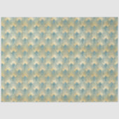 Schitterend ventilatorpatroon, blauwgroen goud, Ar Tissuepapier (Voorkant)