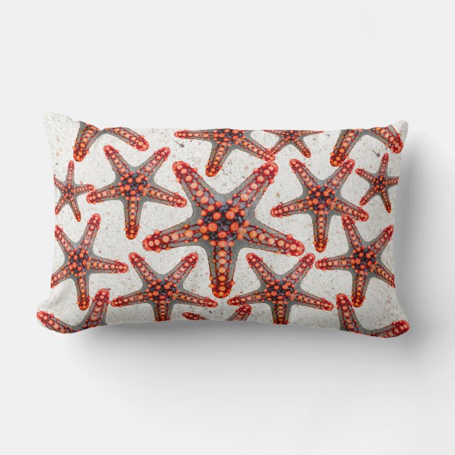 Schitterend vibrant Red Starfish Sand Ocean Sealif Kussen (Voorkant)