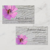Schitterend violet roze bloesem op hout visitekaartje (Voorkant / Achterkant)