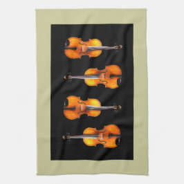 Schitterend Violin/Viola Kitchen Towel Design Theedoek