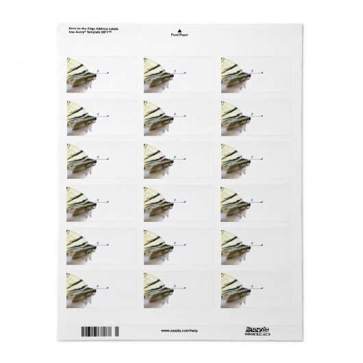 Schitterend vlindermerk etiket (Full Sheet)