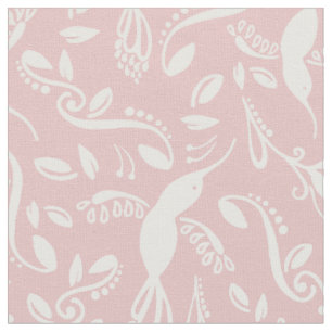 Schitterend vogeltje Colibri - Pastel Roze Stof