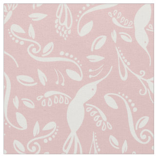 Schitterend vogeltje Colibri - Pastel Roze Stof