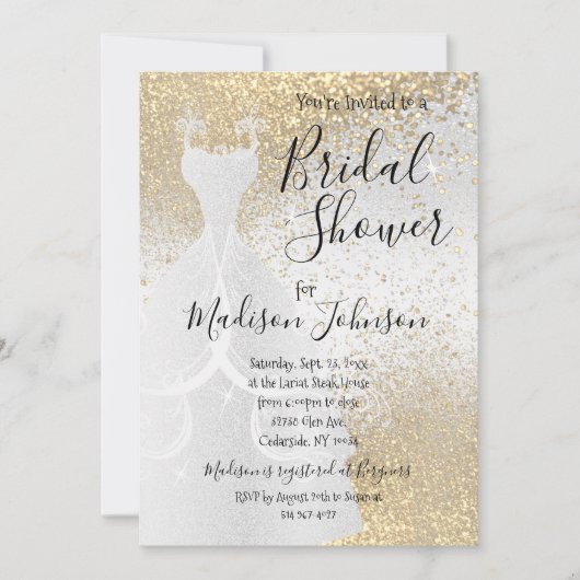 Schitterend Vrijgezellenfeest - Witte en gouden gl Kaart (Voorkant)