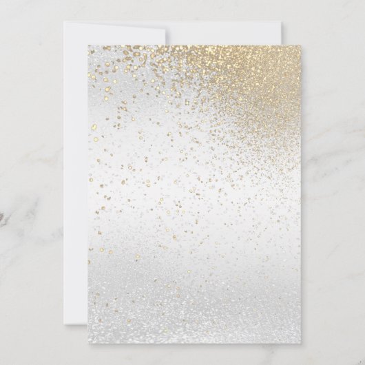 Schitterend Vrijgezellenfeest - Witte en gouden gl Kaart (Achterkant)