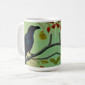 Schitterend vuurtje dat op tak wordt geperst koffiemok (Voorkant links)