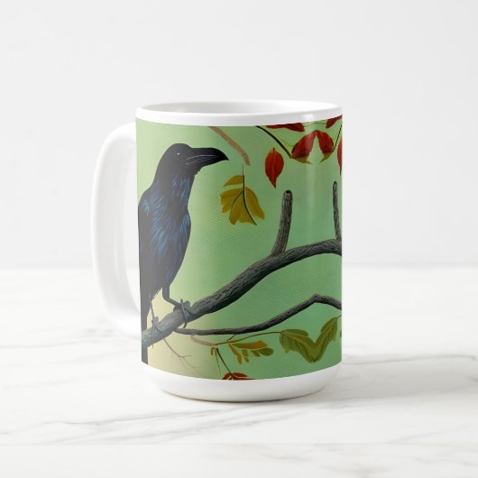 Schitterend vuurtje dat op tak wordt geperst koffiemok (Voorkant links)