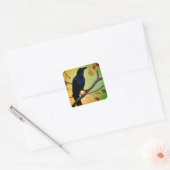 Schitterend vuurtje dat op tak wordt geperst vierkante sticker (Envelop)