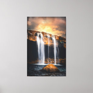 Schitterend watervallandschap canvas afdruk