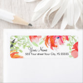 Schitterend Waterverf blauw ventilatorontwerp Etiket (Insitu)