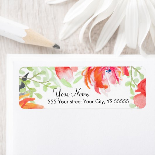 Schitterend Waterverf blauw ventilatorontwerp Etiket (Insitu)