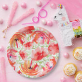 Schitterend Waterverf blauw ventilatorontwerp Papieren Bordje (Feest)