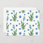 Schitterend waterverf-snijbloem briefkaart (Voorkant / Achterkant)