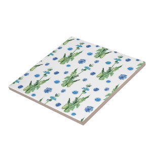 Schitterend waterverf-snijbloem tegeltje