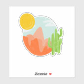 Schitterend West - Rode bergen Cacti en Sun Land Sticker (Vel)
