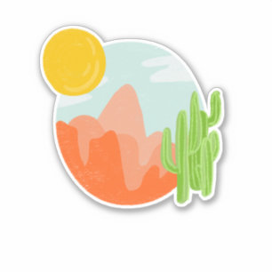 Schitterend West - Rode bergen Cacti en Sun Land Sticker